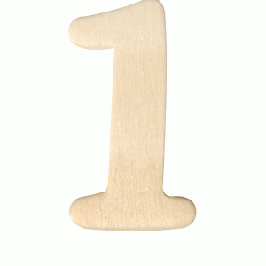 Houten cijfer 1