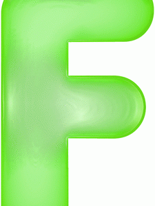 Groene opblaasbare letter F