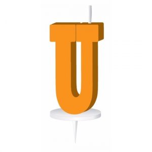 Letter kaarsen oranje U