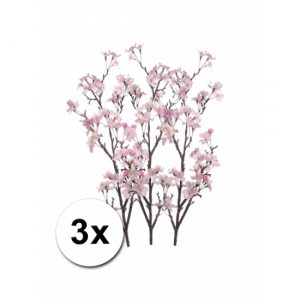 3 Kunst appelbloesemtakken roze 104 cm