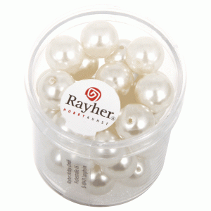 70x witte parel glaskralen 10 mm