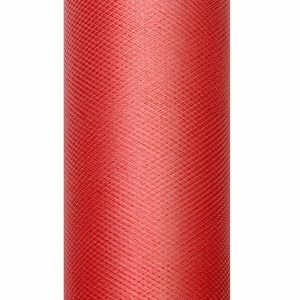 Rol tule stof rood 15 cm breed