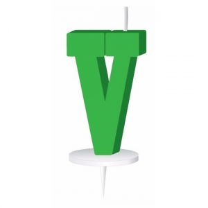 Letter kaarsen groen V
