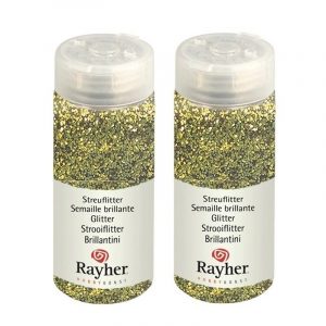2x Goudkleurig glitter strooisel
