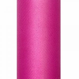 Rol tule stof knalroze 15 cm breed