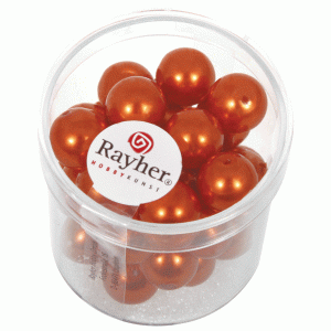 70x oranje parel glaskralen 10 mm