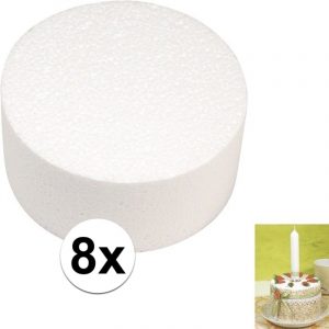 8x Bruidstaart maken piepschuim schijven 10 cm