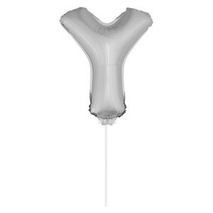 Opblaasbare letter ballon Y zilver