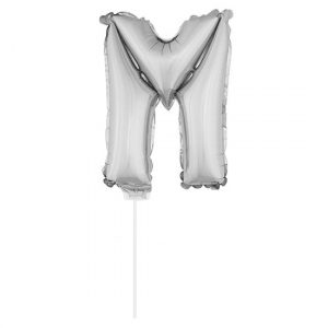 Opblaasbare letter ballon M zilver