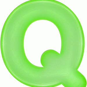 Groene opblaasbare letter Q