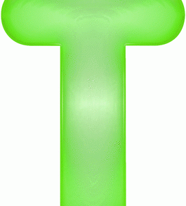 Groene opblaasbare letter T