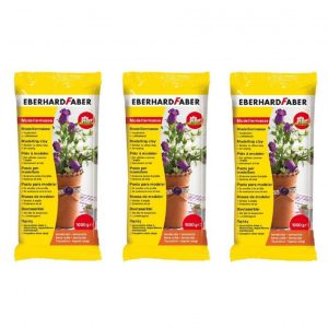 3x zakjes boetseer klei/gips terracotta 1 kilo