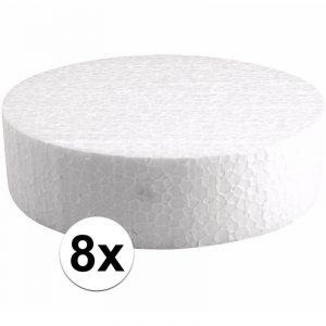 8x Bruidstaart maken piepschuim schijven 15 cm