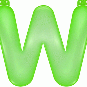 Groene opblaasbare letter W