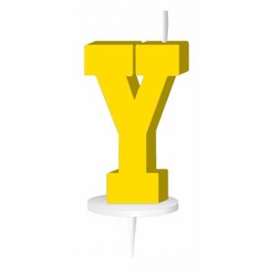 Letter kaarsen geel Y