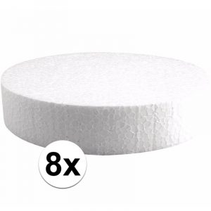 8x Bruidstaart maken piepschuim schijven 20 cm