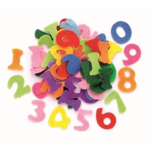 Hobby vilt 450x gekleurde vilten cijfers 2,5 cm