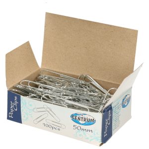 100x stuks grote zilveren paperclips 50 mm