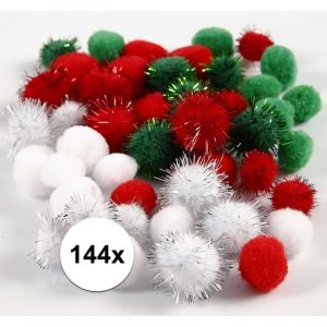 144x Hobby balletjes gekleurd15-20 mm