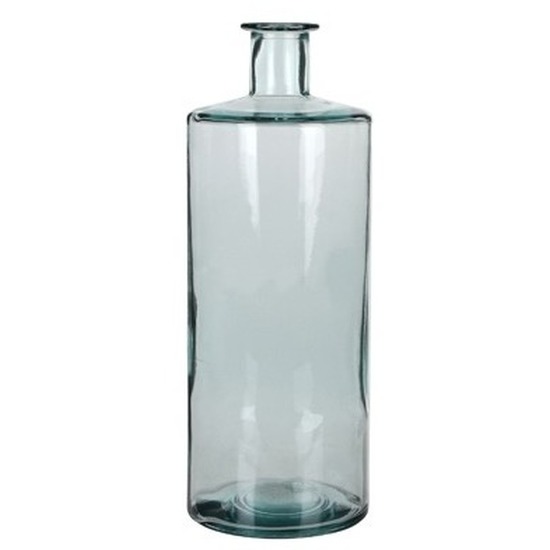 Glazen vaas met flessenhals 15 x 40 cm transparant gerecycled glas