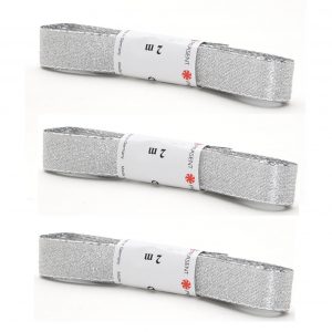 3x stuks cadeauverpakking zilveren linten 0,5 x 200 cm inpakken/verpakken