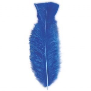 50x Blauwe veren/sierveertjes decoratie/hobbymateriaal 17 cm