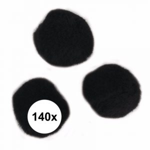 140x Hobby balletjes zwart 7 mm