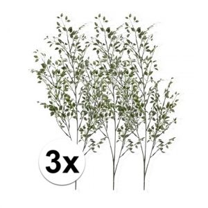 3 x Groene buxus tak 75 cm kunstplant takken