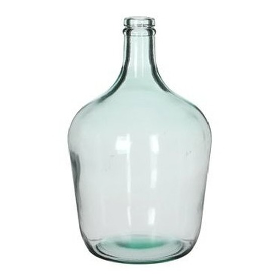 Glazen vaas met flessenhals 18 x 30 cm transparant gerecycled glas