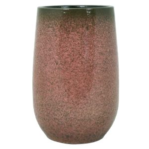 Bloempot vaas oud roze flakes keramiek voor bloemen/planten H40 x D22 cm