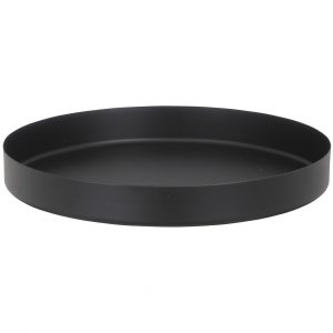 Kaarsenbord/kaarsenplateau zwart metaal rond 21 cm