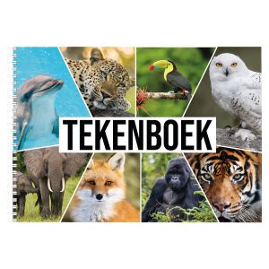 A4 dieren waaier schetsboek/ tekenboek/ kleurboek/ schetsblok wit papier