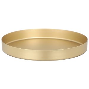 Kaarsenbord/kaarsenplateau goud metaal rond 21 cm