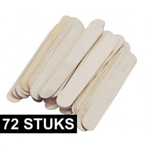 72x Knutsel stokjes van hout naturel 150 x 20 mm