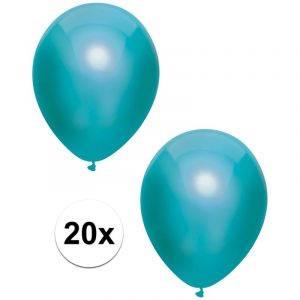 Petrol blauwe metallic ballonnen 30 cm 20 stuks