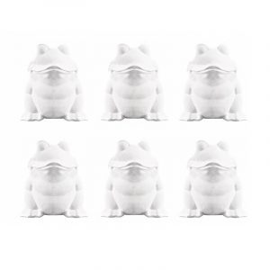 6x Hobbymateriaal piepschuim kikker 13 cm
