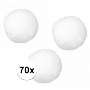 70x Hobby balletjes wit 25 mm