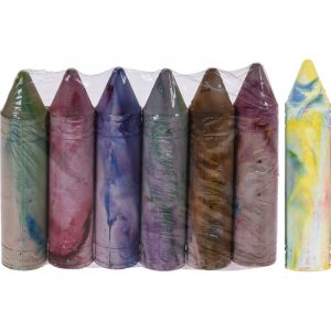 Multicolour gemeleerd stoepkrijt 6 stuks 10 cm