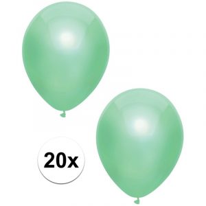 Mint groene metallic ballonnen 30 cm 20 stuks