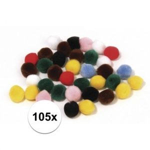 105x Hobby balletjes gekleurd 25 mm