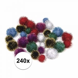 240x Hobby balletjes gekleurd metalic 25 mm