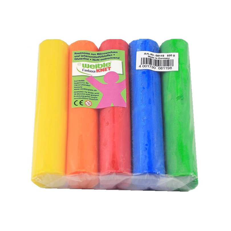 5x Gekleurde fantasie klei rollen 100 gram creatief speelgoed voor kinderen