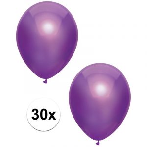 Paarse metallic ballonnen 30 cm 30 stuks