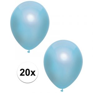 Blauwe metallic ballonnen 30 cm 20 stuks