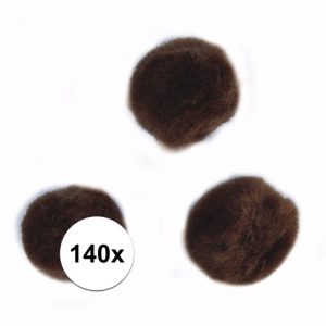 140x Hobby balletjes bruin 7 mm