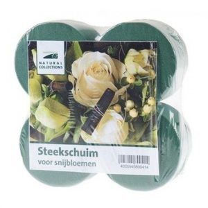 12x Nat steekschuim rond 8 cm
