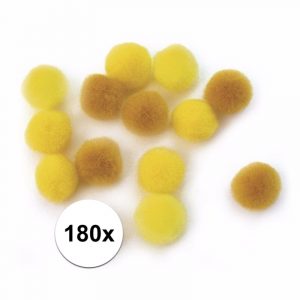 180x Hobby balletjes geel 15 mm