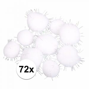 72x Hobby balletjes wit met stekeltjes 7 mm