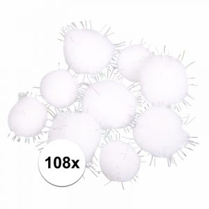 108x Hobby balletjes wit met stekeltjes 7 mm