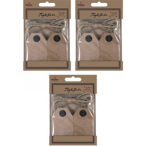 60x Cadeau tags/labels kraftpapier/karton aan jute touw 7 cm